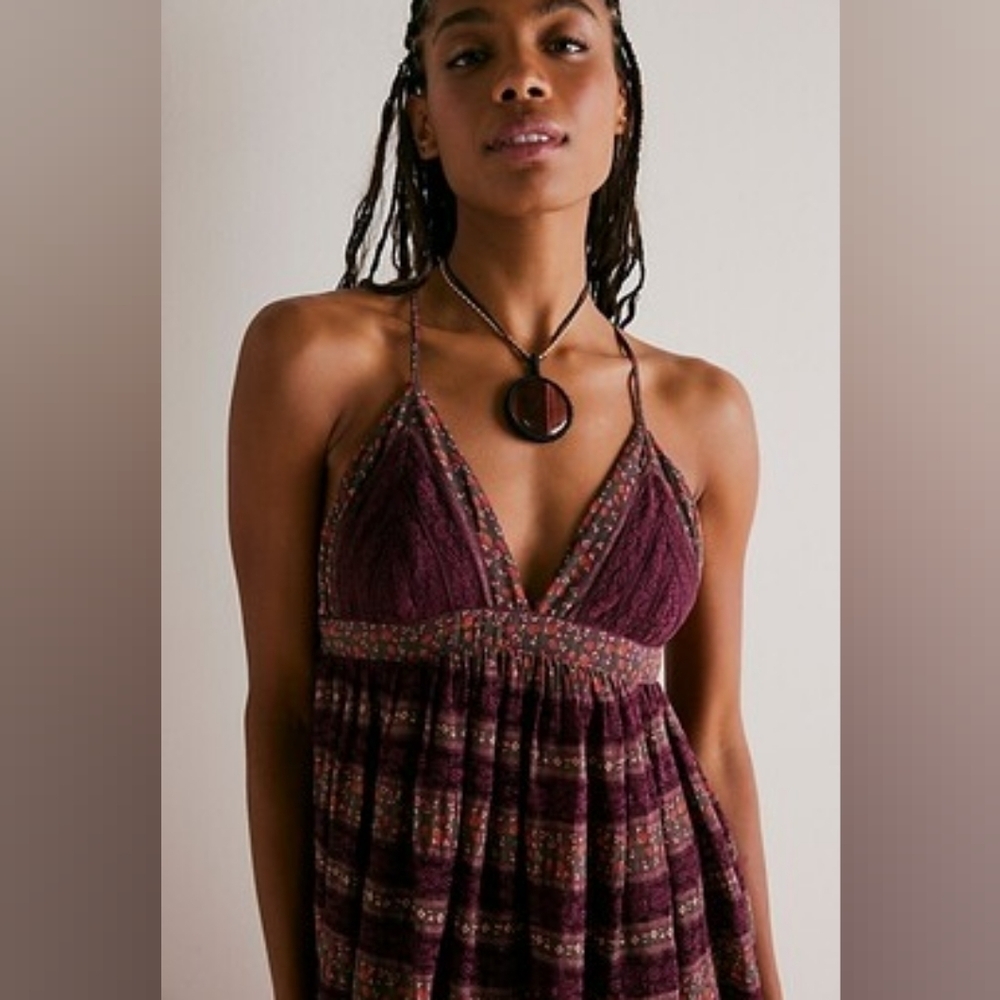 NWT Free People Brandy Pendant Necklace Black Brow Gold - Picture 8 of 8